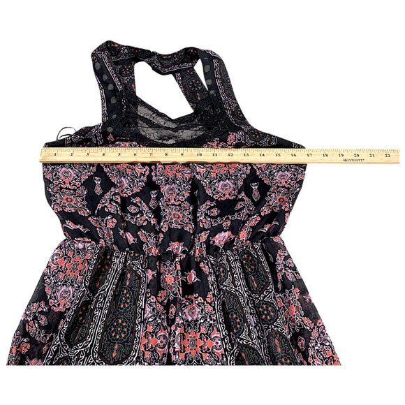 Free People Dress 4 Moroccan Print Halter Slit Summer Boho Goddess Travel Event - Picture 5 of 16